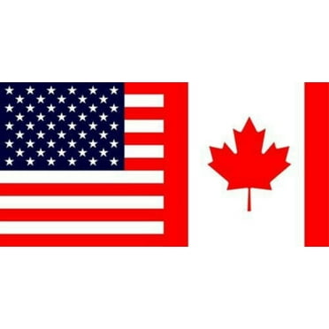 USA Canada Combo Friendship Vinyl Decal Bumper Sticker 3.75"x7.5"