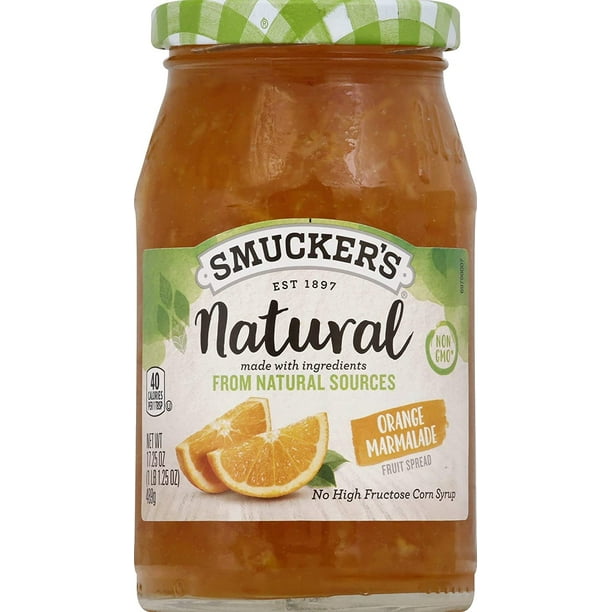 Smuckers Natural Fruit Spread, Orange Marmalade, 17.25 Oz