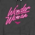thumbnail image 2 of Wonder Woman Neon Logo Unisex Adult Pull-Over Heather Hoodie, Black Heather, Large, 2 of 4