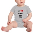 thumbnail image 2 of I Heart Kishu Ken Dog Funny Cute Baby One-pieces (Gray, 0-3 Months), 2 of 5
