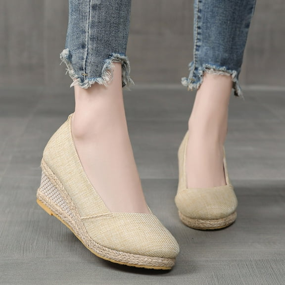 Vedolay Platform Sandals Women's Comfort Rubber Slides Lightweight Flat Sandals,Beige 6.5