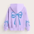 thumbnail image 6 of Girls Purple Hoodie 3-14 Years, Cute Bow Kids Sweatshirt, Soft Stretch Pullover Hoodie with Pocket,Size 3-4 T, 6 of 7