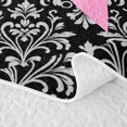 thumbnail image 5 of Manfei Pink Girly Bow Quilt Full,Retro Victorian Damask Full Bedspread Sets,3 Pieces,1 Coverlet and 2 Pillowcases, 5 of 7