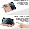 thumbnail image 5 of Mantto Women Case for iPhone 13 - 6.1 inch Wallet Case, Multifunctional 9 Card Slots Bling Zipper Purse Pocket Glitter Leather Magnetic Flip Kickstand Wrist Strap Case, Rosegold, 5 of 8