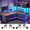 Black + Brown, variant on SEDETA L Shaped Desk with Drawers, 62.2" Home Office Desk with Fabric File Drawers and Power Outlet, L Shaped Desk with Hutch, Storage Shelves, LED Lights, Rustic Brown