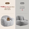 thumbnail image 6 of Large 51" Fluffy Plush Faux Fur Bean Bag Chair Cover with Filler – Machine Washable, Anti-Slip Round Sofa & Storage Bag, Grey, 6 of 8
