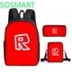 thumbnail image 1 of Conjunto de tres piezas de bolso escolar Roblox con impresión 3D, juego que rodea a los estudiantes de escuela primaria y secundaria, mochila, bolso para bolígrafo, alta calidad, 1 of 4