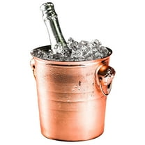 PAMINGONO Stainless Steel Ice Storage Bucket Ice Bucket with Handles Rose Gold 1Set