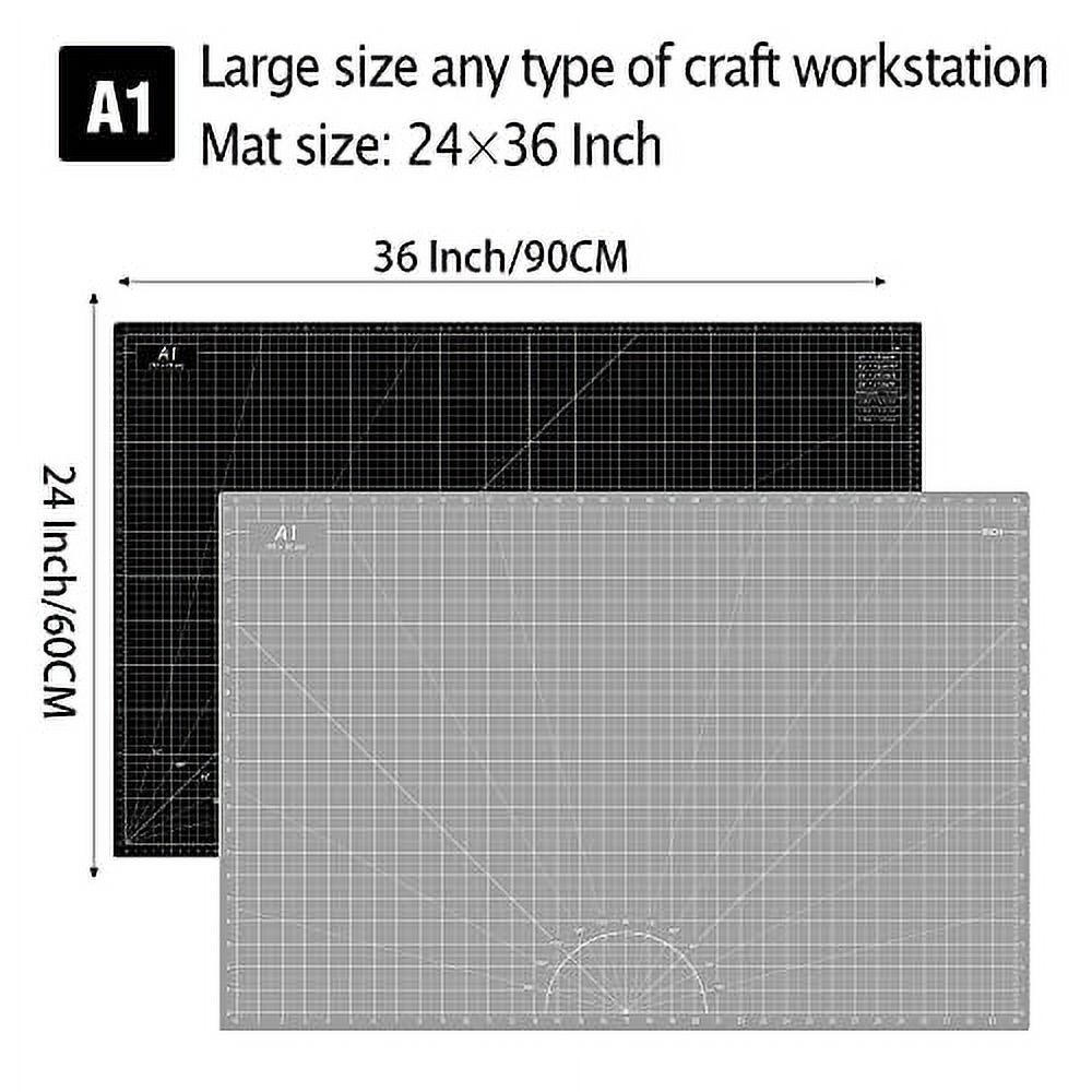 Headley Tools 24 x 36 Inch Large Self Healing Cutting Mat, Durable Rotary  Cutting Mat Double Sided 5-Ply Gridded Cutting Board for Craft, Fabric,  Quilting, Sewing, Scrapbooking Project, Grey/Black 