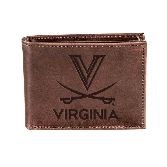 Brown Virginia Cavaliers Bi-Fold Leather Wallet