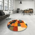 thumbnail image 4 of Ahgly Company Machine Washable Indoor Round Contemporary Peru Brown Area Rugs, 9' Round, 4 of 7