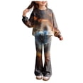 thumbnail image 5 of XZNPDUCQ 4-5 Years Cute Toddler Baby Girls Clothes Set Long Sleeve T-Shirt and Pants Kids 2pcs Outfits A170-Light Purple, 5 of 8