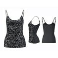 thumbnail image 4 of Sleeveless Women'S Lingerie Camisoles & Tanks, Women's Sequin Tops Glitter Camisole Vest Adjustable Straps Daily Halter Tank Blouse Tshirts for Night Club Party Performance, 4 of 4