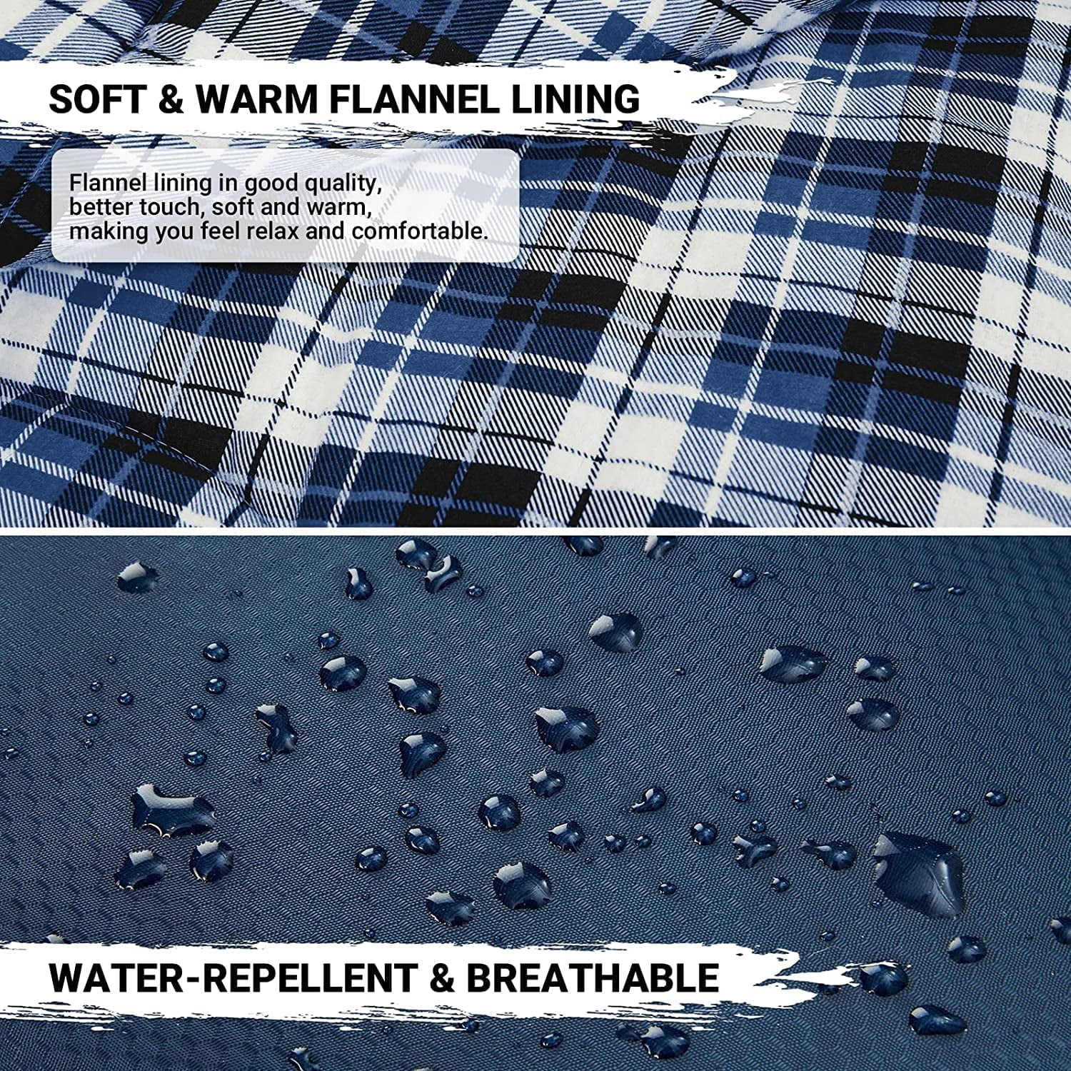 KingCamp XL Cotton Flannel Sleeping Bags, Oversized Portable Envelope Sleeping Bag for Adults for Backpacking & Camping, 5.07LBS ,Left (Coffee)