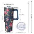 thumbnail image 2 of OBREWU Pioneer Flower Tumbler with Handle and Lid,Pioneer Flower 40oz Double Wall Vacuum Insulated Tumbler,Cups Gift for Women and Men, 2 of 7