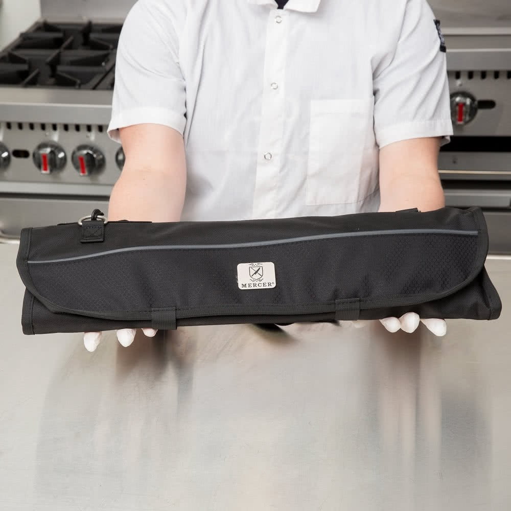 Mercer Culinary 8-Pc. Knife Roll Set - White Handle