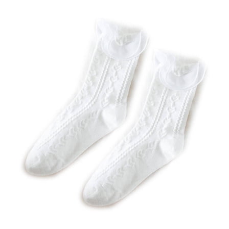 TELOLY White Ruffle Socks Women Breathable Lace Ankle Socks for Versatile Style, Womens White Socks