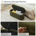 thumbnail image 4 of Comfort Stretch 45x16.5 Inch Green Teddy Storage Ottoman Bench,Oval Footrest with Anti-Slip Legs, 4 of 8