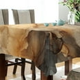 thumbnail image 5 of WOBOGO Marble Brown Pattern Square Tablecloth 54×72in Polyester Fabric Tablecloth Washable Dust Resistant Wrinkle Resistant, 5 of 9