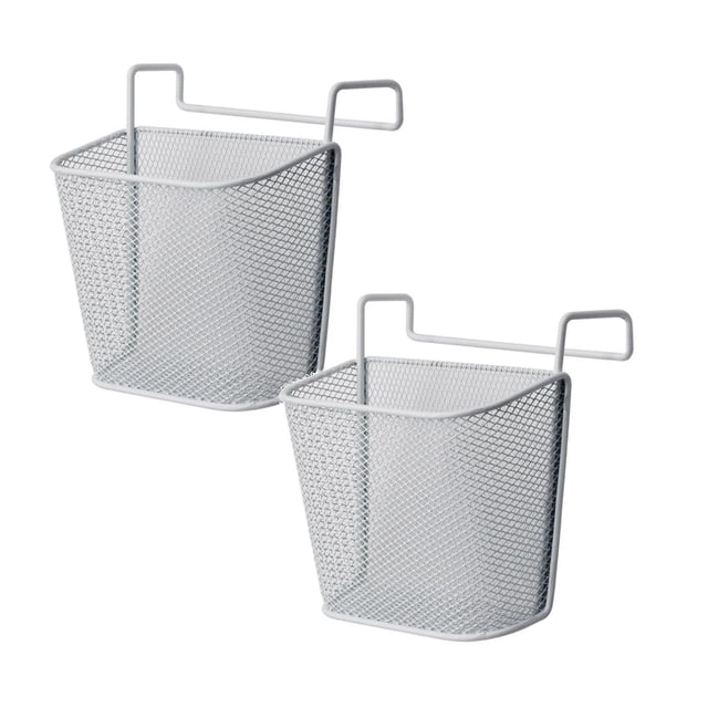 Oleegame 2PC Spoon And Lid Rest Desk Hanging Basket Hanging Rack Multi Functional Kitchen Storage Rack Organizing Storage Rack Silver