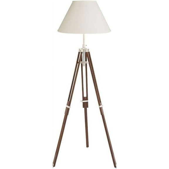 THOR INSTRUMENTS Vintage Tripod Floor LAMP Nautical Adjustable Tripod Wooden Stand Rustic Vintage Home Decor Gifts