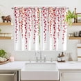 thumbnail image 2 of Red Polka Dots Kitchen Curtains Window Panels, Vintage Abstract Art Watercolor Insulated Window Treatment Curtain, Grommet Curtains for Bedroom/Living Room/Bathroom, 2 Piece 52"Wx72"L, 2 of 8