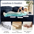 thumbnail image 4 of 107" Modular Sectional Sofa with Ottoman, Convertible L Shaped Couch Set for Living Room, 4 Seat with Detachable Ruffled Skirt, Flared Arms, Spindle Legs, Traditional sofa for Apartment(Blue), 4 of 10