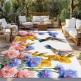 thumbnail image 2 of Hummingbirds Outdoor Rug for Patio/Deck/Porch, Non-Slip Large Area Rug 4 x 6 Ft, Spring Summer Watercolor Flowers Plant Indoor Outdoor Rugs Washable Area Rugs, Reversible Camping Rug Carpet Runner, 2 of 8