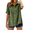 thumbnail image 2 of Kelon Womens Summer Short Sleeve Collared Boho Tops Outfits Trendy Clothes 2026 Casual Summer Tshirt, 5XL, 2 of 9