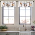 thumbnail image 3 of LALILO Kitchen Curtain Valance Wild Forest Animals Rod Pocket Window Curtain 52"x 18" Set of 2, 3 of 5