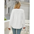 thumbnail image 4 of SIEANE Ruffle Long Sleeve Blouse for Women V Neck Hollow Out Shirt Casual Tops, 4 of 6
