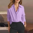 thumbnail image 2 of Button Down Shirts for Women! Comdrip Women's 2025 New Women's Clothing European and American Versatile Satin Texture Drape Long Sleeved Shirt Solid Womens Blouses H L, 2 of 6