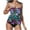 C-Hot Pink, variant on Womens Strapless Bandeau Tankini Swimsuit Removable Straps Blouson Top with Bikini Bottom summer printed Swimwear Beach Bathing Suits