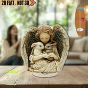 [2D flat] 1PC Rotating acrylic tabletop display featuring a romantic and warm scene perfect for home office ambiance anniversary gifts or special occasion table centerpiece