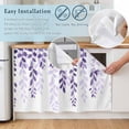 thumbnail image 5 of Purple Ombre Botanical Cabinet Curtain 35"Wx35"L,Dustproof Under Sink Skirt W/ Self Adhesive Tape,Watercolor Country Pastoral Leaf Cabinet Curtain Cover for Kitchen Sink,Bathroom Vanity,Laundry Room, 5 of 9