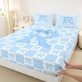 thumbnail image 3 of jejeloiu Blue Personalized Gifts Full Size Sheets,First Letter R Bed Sheets For Bows Lover 4 Pieces, 3 of 7