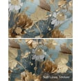 thumbnail image 6 of Gold Blue Flower Linen Curtain Valance for Bedroom/Bathroom/Kitchen/Office/Living/Dining Room Windows,Luxurious Abstract Modern Painting Rod Pocket Topper Drapes Decorative Cafe Drapery Panel 54x18, 6 of 6