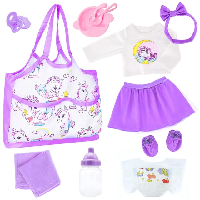 Set de ropa y accesorios para muñecas UNICORN ELEMENT 16-18"