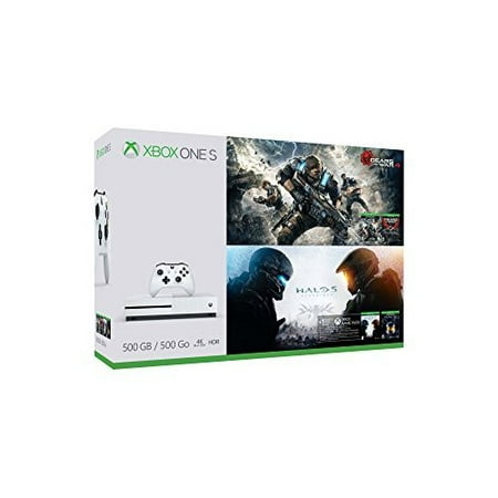 Refurbished Xbox One S 500GB Console Gears Of War And Halo Special Edition Bundle