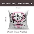 thumbnail image 2 of LALILO Throw Pillow Covers Girl Graphic Shirt Shirt Girl Pink Cushion Cover 18" x 18", 2 Pack, 2 of 6