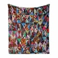 thumbnail image 1 of Quilt Soft Flannel Fleece Blanket, Image Print of a Cultural Tile Pattern from Bali Indonesia Floral and Rich in Color, Cozy Plush for Indoor and Outdoor Use, 50" x 60", Multicolor, by Ambesonne, 1 of 6