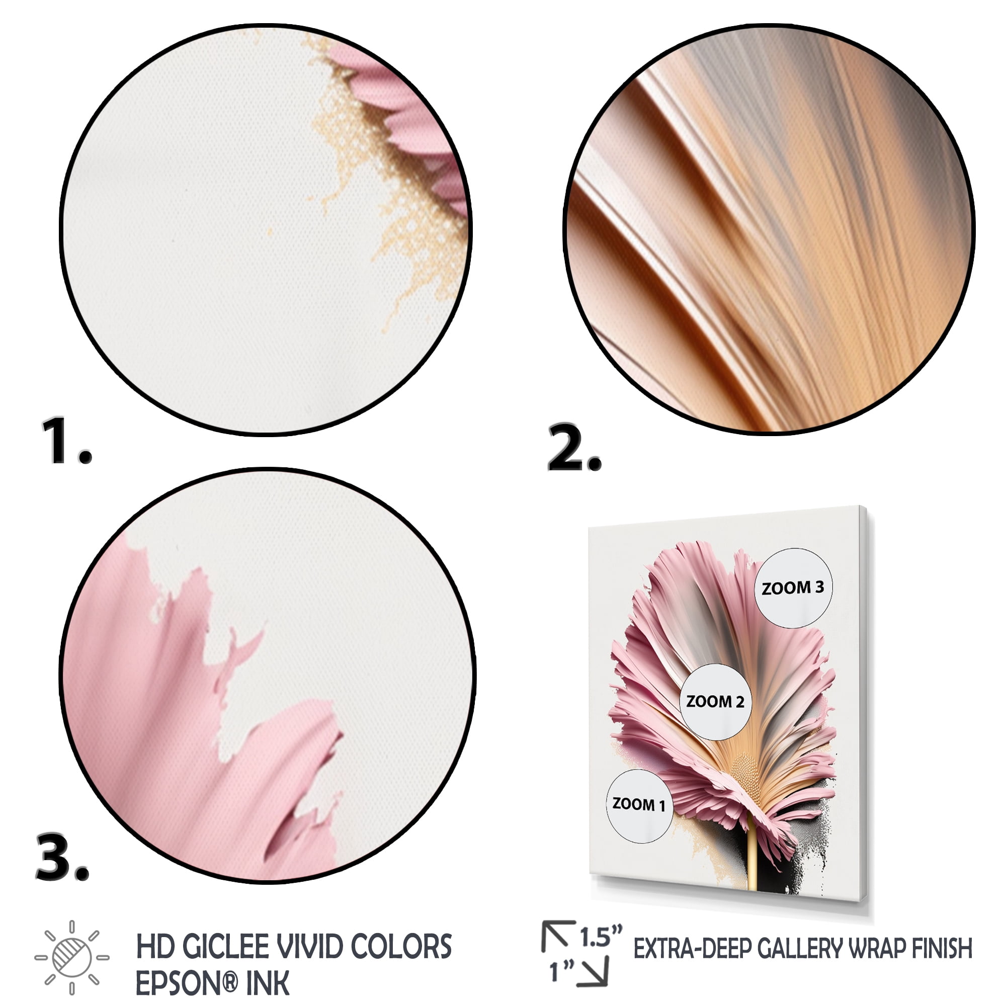 Designart Gerbera Hyperrealistic Flowers I Canvas Wall Art