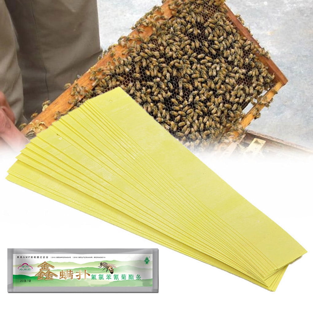 20pcs Professional Acaricide Against Mite Strip Beekeeping Mite Killer Tool Set 