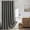 Charcoal Grey, variant on 90" Long Scalloped Shower Curtain Linen Textured with 12 Metal Hooks Cute Extra Long Heavy Duty Washable Waterproof Cloth Shower Curtains with Black Border for Bathroom Hotel Bathtub,White