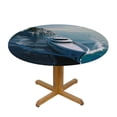 thumbnail image 3 of Orinice Boat Ocean Island Round Table Cover Stain Resistant Washable Indoor Outdoor Tablecloth Kitchen Dining Wedding Parties 100% Polyester Fiber 54-58, 3 of 8
