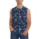 thumbnail image 1 of Fotbe Dark Blue Christmas Men's Camiseta sin Mangas Estampada para Hombres, Playera Casual para Gimnasio, Entrenamiento, Playa-Large, 1 of 7