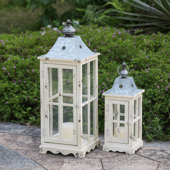 Wooden Candle Lantern Decorative, Hurricane Lantern Holder Decor for Indoor Outdoor, Home Garden Wedding