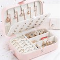 thumbnail image 3 of Jewelry Box- Portable Travel Box, Small Two-Layer Jewelry Organizer, 3 of 4