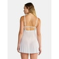 thumbnail image 4 of Just Sexy Lingerie Women’s and Women’s Plus Bridal, Embroidered Babydoll with Sheer G-String, Sizes S-3X, 4 of 8
