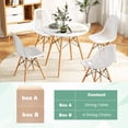 thumbnail image 4 of Costway 5 PCS Dining Table Set for 4 Persons Modern Round Table & 4 Chairs with Wood Leg White, 4 of 8